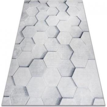 Grey 3D Honeycomb Rug by RUGSX