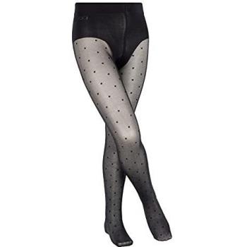 FALKE Unisex Kinder Romantic Dot Fein dünn Gemustert Strumpfhose, Schwarz