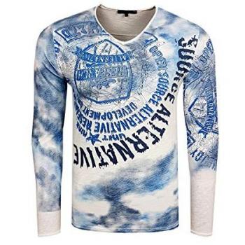 Rusty Neal Herren T-Shirt Langarm, coole Grafik