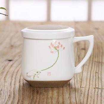 Taza de Té de Cerámica con Filtro 400ml