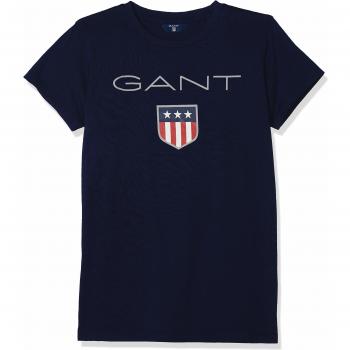 GANT Camiseta de Algodón para Niños, Logo Escudo, Azul