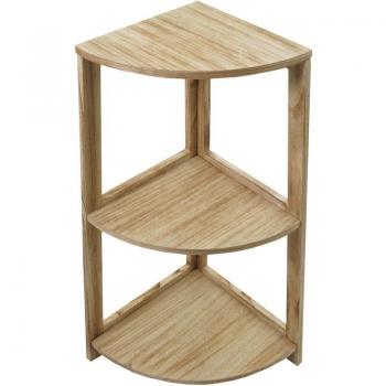 HHG Scaffale Angolare 395: 3 Ripiani Legno Paulonia, Dimensioni 80x37x34 cm (Naturale)