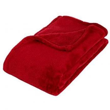 Couverture de luxe en microfibre, rouge, 130 x 180 cm