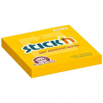 Oranžové samolepicí bločky Hopax 360°, 76 mm x 76 mm, 100 ks