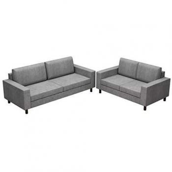 VidaXL Wohnzimmersofa „Horizon“ – 2‑Teller‑Polstermöbel, hellgrau, 5 Personen