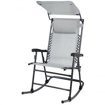 SVITA Chaise à bascule pliable pour extérieur avec protection solaire, appui-tête et accoudoirs