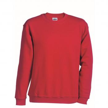 Heavyweight Red JN040 Round Neck Sweatshirt by James & Nicholson, Size XXL
