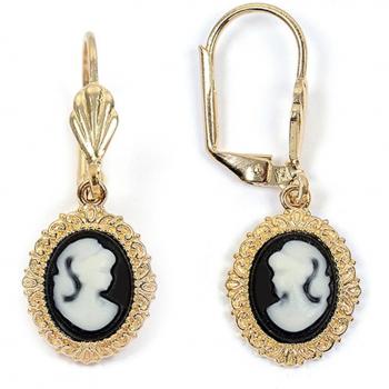 Dormienti Oro Nera Lily 15x12mm