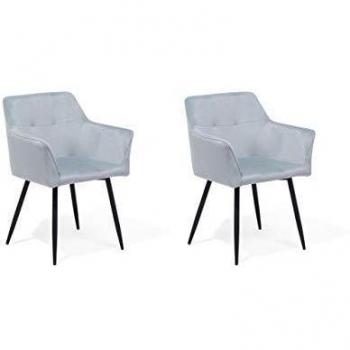Duo Élégant Chaise de Salle à Manger – Velours Gris Jasmin