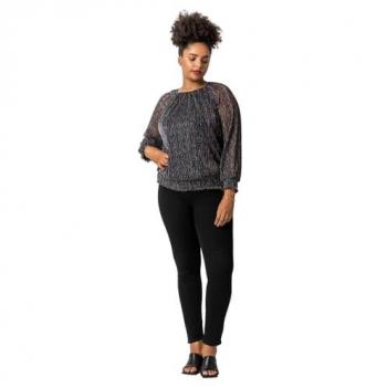 Roman Curve Foil Shimmer Plissé Crop Top (Bronze, UK 30‑32)