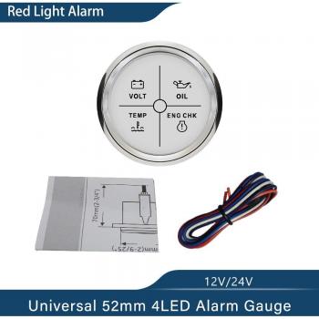 Jauge 4LED ELING 52mm avec rétro-éclairage rouge