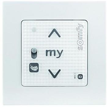 Télécommande murale sensitif SOMFY Smoove RS100 io blanche avec cadre