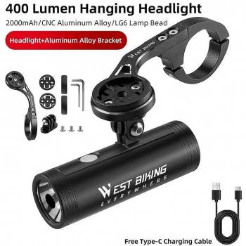 Luz delantera ultraligera de bicicleta MICKCRA 4800mAh, Linterna Recargable para Carretera y MTB