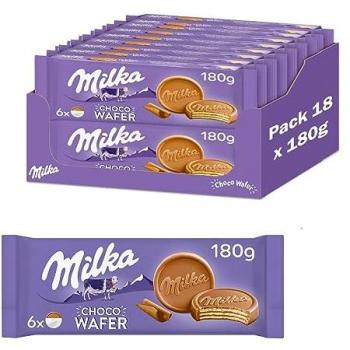 Milka Barquillo de Cacao 180g en Caja de 18 unidades