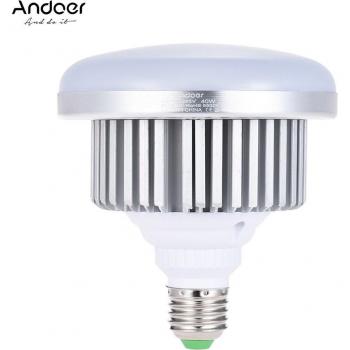 Lámpara LED Andoer E27 40W, Ahorro de Energía, Luz Diurna 5500K para Iluminación Profesional