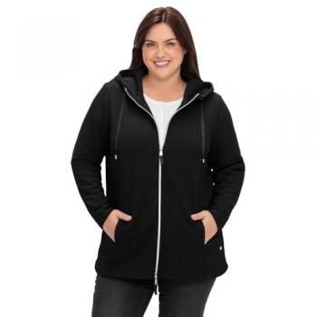 Sheego Kapuzen-Sweatjacke für Damen, schwarz, Gr. 44/46