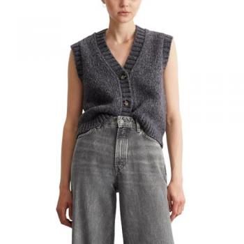 Marc O'Polo DENIM ärmellose Strickjacke grau