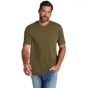 T-shirt verde uomo 8XL cotone scollo a V JP1880