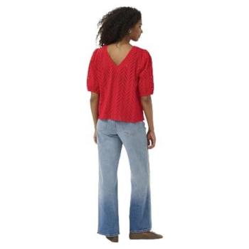 Kaffe Kamasha Women’s Scarlet Round‑Neck Blouse (Size 18)