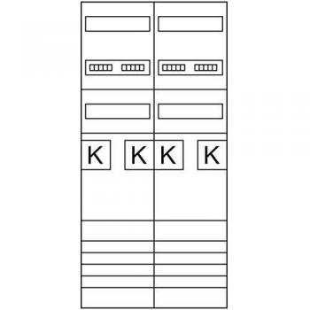 Hager Komplettfeld ZK3EF14 1050mm, 2-Feld, 4ZP Zählerfeld