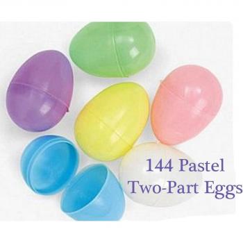 Egg Hunt Essentials: 144 Pastel Fillable Eggs (Two Parts)