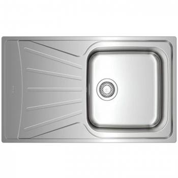 Fregadero Teka StarBright 50 E‑XP com cubeta e escorridor em inox, instalação sobre bancada, reversível