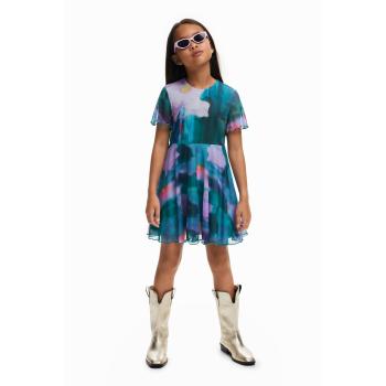 Bambini abito verde 3/4 plissettato Desigual poliestere
