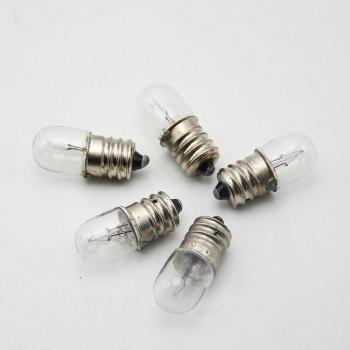 E12 LED Indicator Light Bulb Set 18V-30V 2W Warm Yellow 10pcs