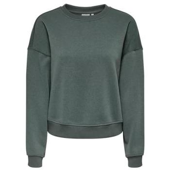 ONLY Damen Sweatshirt mit überschnittenen Schultern, Gr. S, grün