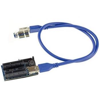 Riser PCI Express 1x à 2 ports PCIe 4X