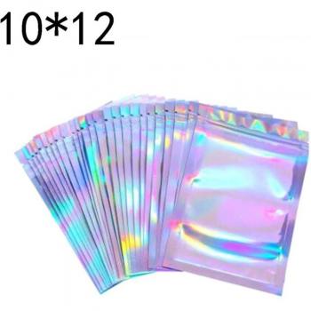 Sacs de rangement holographiques, 100 pièces pour Noël