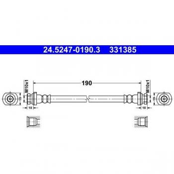 Brake Hose by ATE 24.5247-0190.3