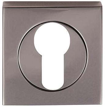 Square Euro Profile Black Nickel Concealed Fix 52x52mm Escutcheon with Metallic Loops