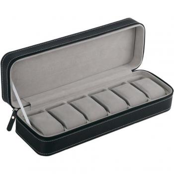 Uhrenkoffer 6 Fächer PU-Leder für Armbanduhren