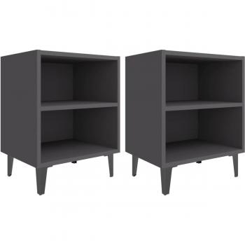VidaXL Cabeceiras de Cama 40x30x50 cm, Kit Duplo, Cor Cinza
