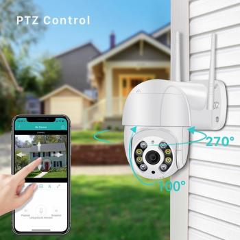 Telecamera di Sorveglianza PTZ 1080P Wifi per Esterni con AI