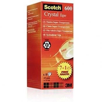 Ruban Scotch Crystal, multi-pack, 8 rouleaux, 19mm x 33 m