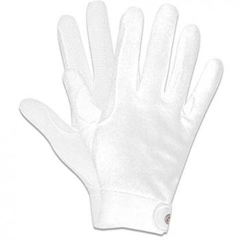 Picot Riding Gloves for Young Riders – White, 10–12 Years (ELT)