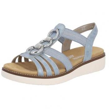 Remonte Sandale mit Gummizügen, Damen Sommerschuh, hellblau
