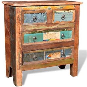Mueble Aparador de Madera Maciza Reciclada de 4 Cajones