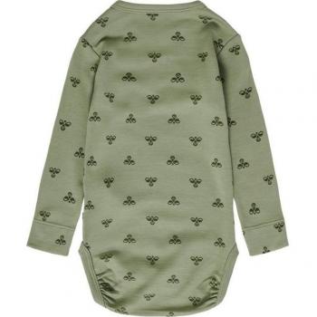 Body Hummel Bambù Verde Olio a Maniche Lunghe 0-1 Mesi