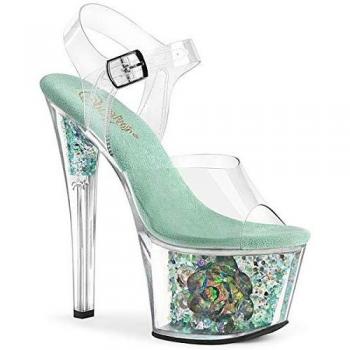 Pleaser Damen Sky‑308CF High‑Heel Sandale, Türkis, EU 40