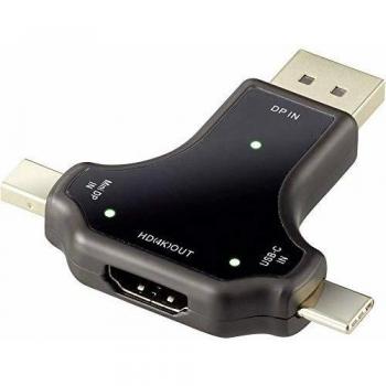Adattatore DisplayPort‑MiniDP‑USB‑C Nero Renkforce
