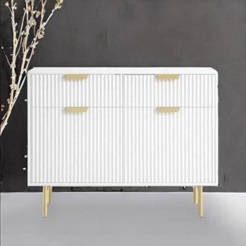KOSY KOALA Gold‑Legged Modern White Bedroom Cabinet