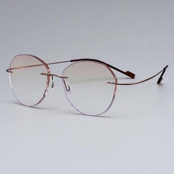 Elegante randlose Brille aus Titanlegierung für Frauen