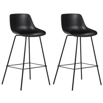 Chaises de bar EMMET noires (ensemble de 2)