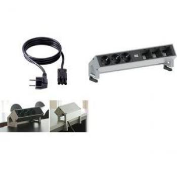 DESK 2 Steckdosenleiste 6-fach 3x Strom 3x Custom Modul