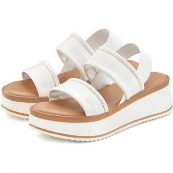 LASCANA elegante Sandalette aus Leder mit Plateau