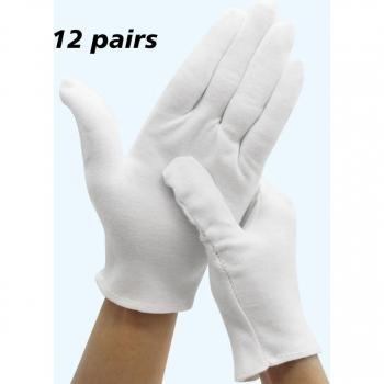 12 Pair White Cotton Gloves for Gardening Etiquette