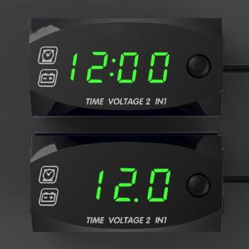 Horloge numérique pour moto avec voltmètre, étanche IP67, affichage LED